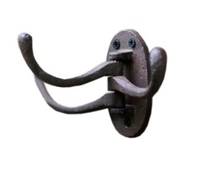 Perchas giratorias rústicas para abrigos, perchas para llaveros de hierro fundido artesanales con 3 brazos oscilantes - Product Image 2