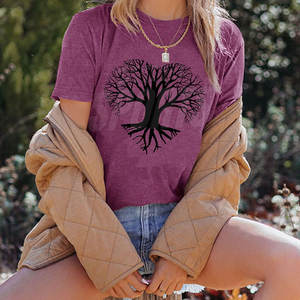 Camiseta estampada de manga corta para mujer Camiseta estampada de gran tamaño para mujer Camiseta estampada de algodón y poliéster - Product Image 3