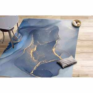 Blue Marble <b>Rug</b>: Soft Non-Slip Accent Carpet,<b>Chenille</b> <b>Rug</b> - Product Image 4