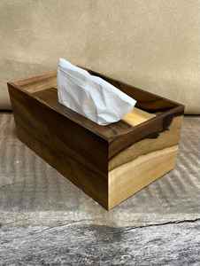 Boîte à mouchoirs en noyer de luxe | Porte-papier en bois pour salle de bain et salon | Mallette de rangement de bureau moderne | Organisateur de décoration intérieure - Product Image 6