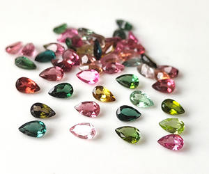 Piedra preciosa suelta facetada de corte de pera de 3x5mm - 6x9mm de turmalina múltiple natural para la fabricación de joyas - Product Image 2