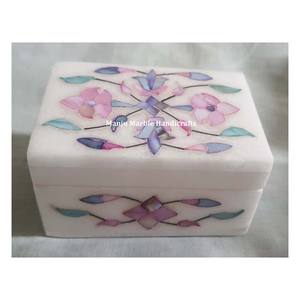 Boîte d'incrustation de marbre faite à la main de haute qualité plusieurs couleurs conception d'incrustation de perle de mère plusieurs conceptions article d'emballage de bijoux de marque - Product Image 3