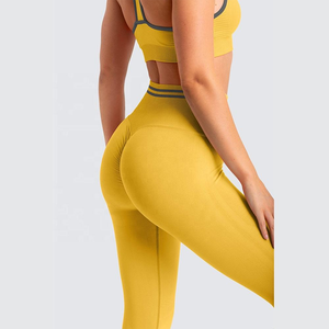 Custom Logo <b>Black</b> Seamless Sports Bra and <b>Leggings</b> Set <b>Women</b> High Waist Gym Workout Activewear - Product Image 5