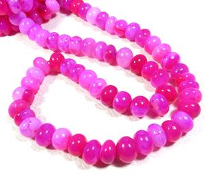 Reine rose vif opale gemmes 9mm Rondelle perles lisses 16 "brin gros Lot pierres précieuses en vrac - Product Image 2