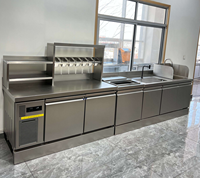 Peralatan Restoran Stainless Steel, Stasiun Bar Koktail, Dispenser Bir, Meja Bar Air, Perlengkapan Dapur Restoran Satu Atap