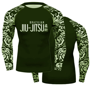 Chemise à manches longues MMA Rash Guard imprimé personnalisé BJJ Compression Top technologie de tissu OEM pour hommes et femmes - Product Image 3