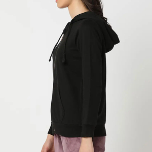 Sweat-shirt à capuche zippé à manches longues pour femme 2026, col rond, décontracté, coupe régulière, respirant, 340g, pour l'entraînement, teint uni, hiver - Product Image 2