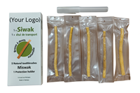 Boîte cadeau de nettoyant dentaire naturel personnalisé Miswak, 5 Miswaks emballés sous vide, 1 support de protection pour les soins dentaires bucco-dentaires