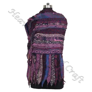 Handmade 15 dải lụa Sari Shawl lụa cổ điển 15 Dải chiếc khăn đẹp tái chế bán buôn nhà sản xuất từ Ấn Độ Sari