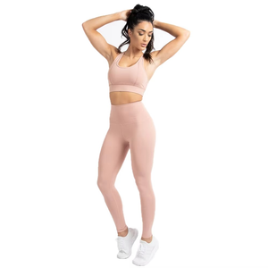 Conjunto de Yoga de 2 Piezas para Mujer, Cintura Alta, Personalizable con Logotipo, Suave, Antibacterial, Spandex/Nailon, para Entrenamiento y Fitness - Product Image 1