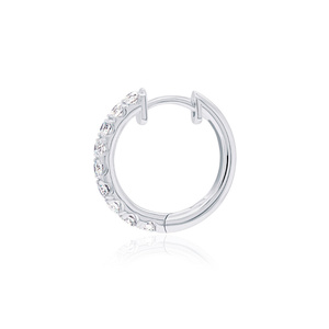 IGI Certified Lab Grown Diamond Hoop <b>Earrings</b> 14K White Gold Rhodium Plated Luxury <b>Fine</b> Jewelry Wedding & Party Gift - Product Image 1