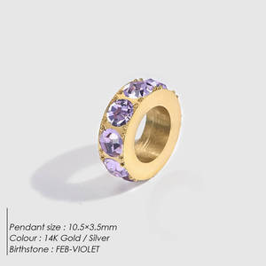 Colgantes y dijes de moda de acero inoxidable 316L chapados en oro PVD de 14K y 18K personalizados DIY para la fabricación de joyas con dijes de diamantes de imitación para pulseras - Product Image 6