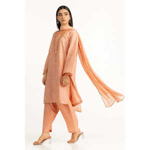 Traje de Verano de 3 Piezas para Mujer, Color Durazno, con Estampado de Laca - Product Image 5