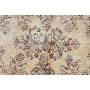 Vintage Area Rug 3.9x6.7 ft (119x205 cm), <b>Brown</b> Camouflage Turkish Rug - Product Image 5