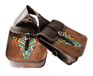 Sacs de selle d'équitation personnalisables en cuir véritable de haute qualité, faits à la main, style western, pour l'équitation - Product Image 3