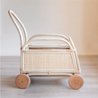 Voiture à pousser en rotin de conception exquise, jouet bohème pour enfant, trotteur, poussette pour bébé, adapté aux enfants de 3 à 8 ans