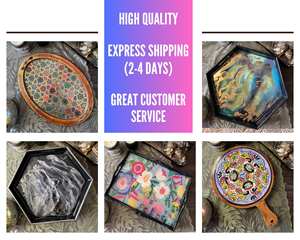 Plateau de service artisanal en bois Art Déco avec travail Meena, forme personnalisée pour la maison, la cuisine, la table à manger, utilitaire décoratif - Product Image 5