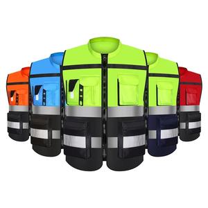 Ventes chaudes - Gilets de sécurité jaunes pour adultes à haute visibilité avec impression de logo personnalisé, bandes réfléchissantes, matière 100% coton - Product Image 6
