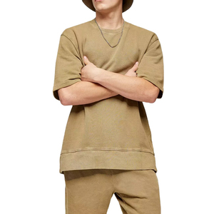 Conjunto de camiseta y pantalones cortos de algodón con cuello redondo y estampado informal para hombre 2025 de secado rápido para otoño - Product Image 5