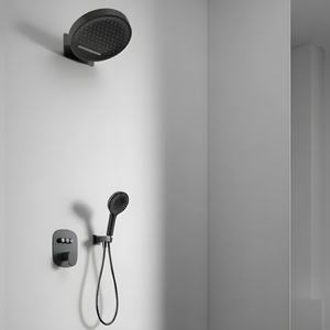 Système de douche encastré noir mat réglable avec pommeau de douche pluie et valve en céramique – Achat en gros, livraison mondiale, prix usine - Product Image 6