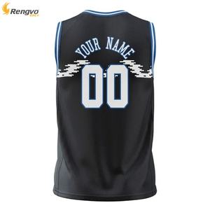 Maillot de basket-ball unisexe personnalisé en gros, grande taille, 100% polyester, sublimation, respirant, antibactérien, séchage rapide - Product Image 3