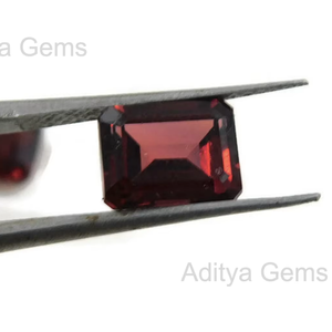 Granate Natural, Forma Octogonal, Corte Esmeralda, Color Rojo, Forma Facetada, Piedras Semipreciosas Sueltas, Facetadas, Certificadas, de 2x4 a 12x16 mm - Product Image 1