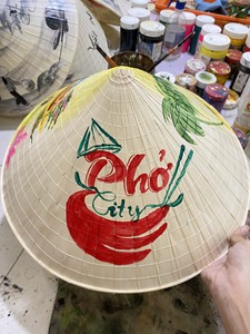 Chapeau vietnamien non conique fait à la main Protection solaire légère pour le jardinage et les activités de plein air Lotus bleu Ms.Cherish - Product Image 6