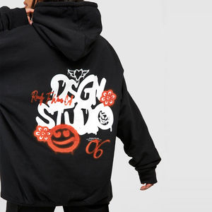 2025 llegada sólido de gran tamaño Drop Shoulder Hoodies para mujeres 100% Material de algodón suave y cómodo Impresión de logotipo personalizado - Product Image 6