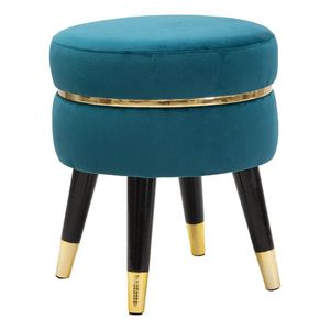 Pouf carré en velours vert style moderne, tabouret ottoman en métal et velours, repose-pieds, pouf décoratif pour la maison - Product Image 3