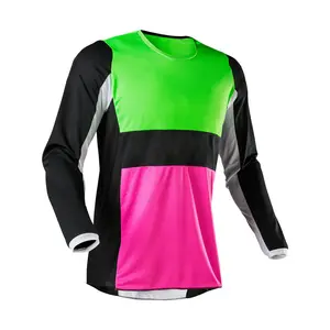 MX Jersey sublimasi 100% poliester kain jaring mikro dengan warna tidak pernah pudar Jersey sepeda motor balap mobil