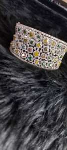 Pulsera de diamantes para mujer más vendida Natural Real tratado con diamantes de 19 quilates hechos en oro blanco de 14 quilates Disponible Cantidad a granel Joyería de moda - Product Image 3