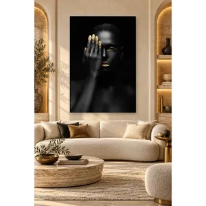 Fida Mysterious Woman Portrait with Gold Fingers <b>Canvas</b> Print - Product Image 5