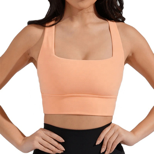2024ผู้หญิงรีไซเคิลไนลอนSpandex GYMฟิตเนสCrossกลับบางสายรัดกีฬาBra - Product Image 2