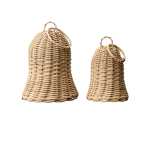 Cloches de Noël en rotin éco-conscientes pour une saison des fêtes durable - Product Image 1