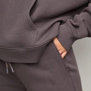 Survêtement 100% coton de haute qualité pour femmes respirant léger à séchage rapide solide 2 pièces ensemble personnalisé Logo impression OEM - Product Image 5