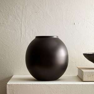 Handmade Modern Design Round <b>Black</b> Powder Coated <b>Flower</b> <b>Vase</b> Tabletop Floor Stand for Home Decor Wedding Christmas Decoration - Product Image 1