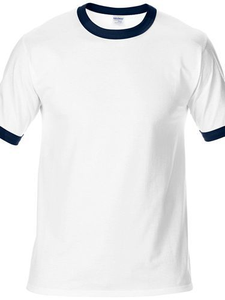 T-shirt simple 100% coton avec logo personnalisé et col coloré T-shirt décontracté et ample pour hommes - Product Image 5