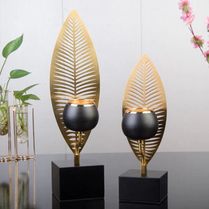 หินอ่อนคุณภาพเยี่ยมและที่วางเทียนโลหะการออกแบบที่ยอดเยี่ยมที่วางเทียนตกแต่งบ้านสําหรับที่วางเทียนขายร้อน - Product Image 6