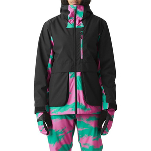 Custom Logo Men's Waterproof Windproof Breathable Ski Snowboard Suit with Zipper Closure Insulated <b>Fleece</b> Atlantic/Black - Product Image 3