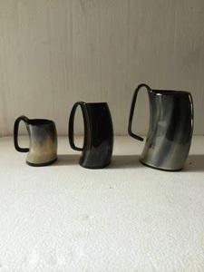 Mug en corne de buffle Viking gravé, écologique, motif animal religieux, de qualité supérieure, provenance Inde - Product Image 3