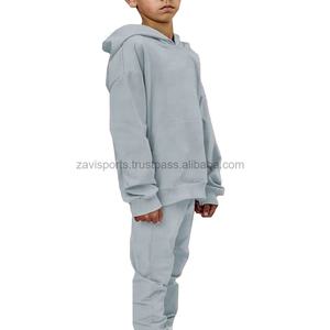 Ensemble pull et jogging pour garçons en gros, vêtements de rue pour enfants, survêtement en molleton, vêtements de sport, survêtement en molleton pour enfants en gros, confortable - Product Image 4