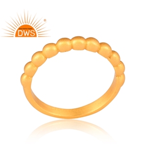 Anillo de banda chapado en oro de 18 quilates de plata de ley de la mejor calidad, joyería fina Demi para mujer, regalo para ella - Product Image 3