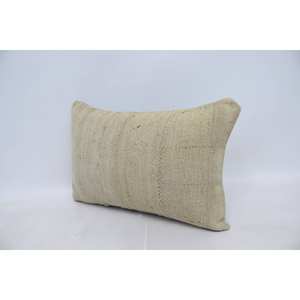 16x24 Beige Wool Kantha Patchwork Pillow Luxury Rustic Floral Vintage Fluffy Woven Throw Pillow for Bedding Floor <b>18x18</b> Square - Product Image 4