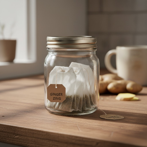 <b>Ginger</b> Tea Bags Blended from Pure <b>Ginger</b> Roots and Packed for Long <b>Freshness</b> - Product Image 4