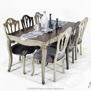 Hot Sale Indonesian Traditional Vintage Wood <b>Dining</b> <b>Table</b> <b>Chairs</b> Set 1717 Durable <b>Foldable</b> Eco-Friendly Hotel <b>Dining</b> Room - Product Image 1