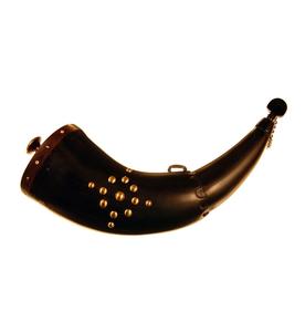 Luxury Buffalo Powder Horn <b>Metal</b> Hole <b>Holder</b> and Tip Customized Size Excellent Quality Buffalo Powder Horn - Product Image 4