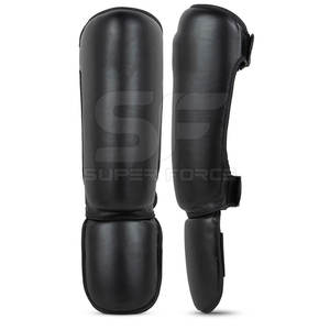 Protège-tibias de boxe avec forme ergonomique et rembourrage renforcé pour la stabilité Protège-tibias de boxe en PU durables - Product Image 1