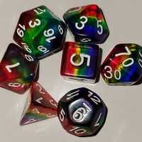 Dnd 7 pièces de dés en résine liquide Longan avec cœur en papier doré, écologiques, faits main, style moderne, pour l'art et les jeux de société de collection