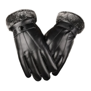 Gants d'hiver pour moto en cuir de mouton imperméable compatibles avec les écrans tactiles Doublure douce coupe-vent - Product Image 5