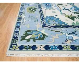 Juego de Alfombras de Algodón Anudadas a Mano Antiguas de 12x12, Multicolores, Base de Algodón Antideslizante, Tejidas a Mano de Alta Calidad para Sala de Estar Privada - Product Image 4